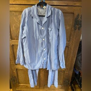 GUC L.L. Bean Men’s Cotton Poplin Pajama Set, Size L-Tall